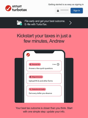 TurboTax Email Design Thumbnail Preview