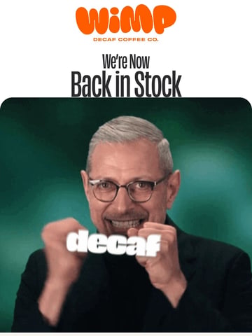 Wimp Decaf Coffee Company Email Design Thumbnail Preview