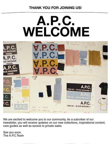 Email Inspiration from A.P.C. Thumbnail Preview