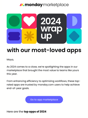 Monday.com Wrapped Email Design Thumbnail Preview