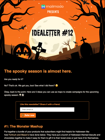 Mailmodo’s Halloween newsletter Thumbnail Preview