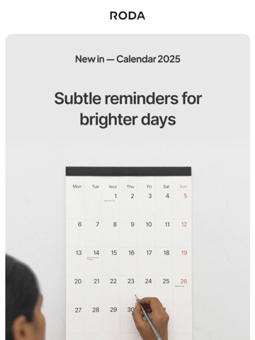 Roda’s calendar promotion email Thumbnail Preview