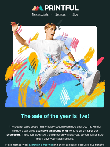 Printful’s sale email Thumbnail Preview