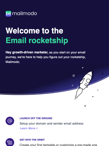 Mailmodo’s onboarding welcome email Thumbnail Preview