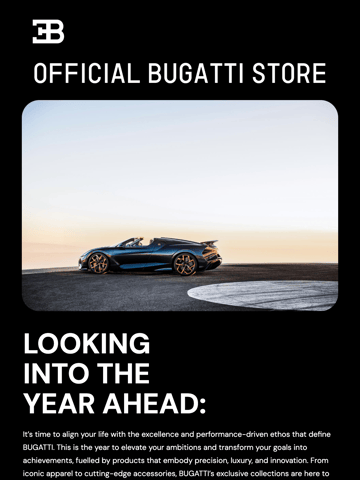 Bugatti Store Email Design Thumbnail Preview