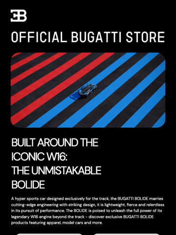 Bugatti Store Email Design Thumbnail Preview