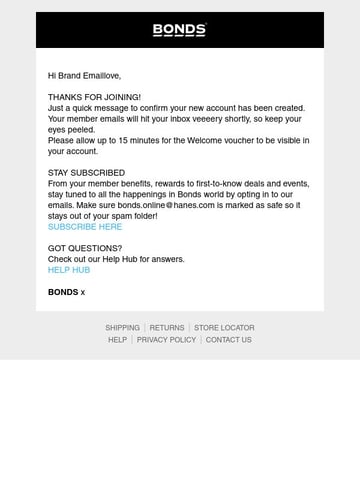 Email Inspiration from BONDS Online Thumbnail Preview