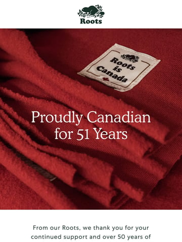 Email Inspiration from Roots Canada Thumbnail Preview