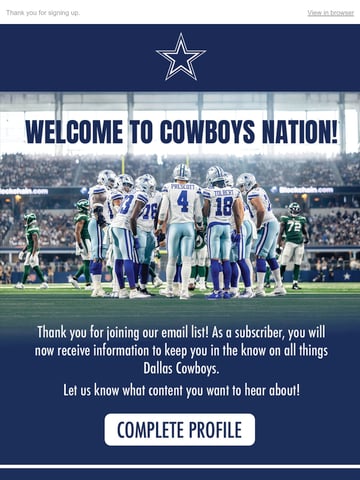 Email Inspiration from Dallas Cowboys Pro Shop Thumbnail Preview