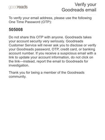 Email Inspiration from Goodreads Thumbnail Preview