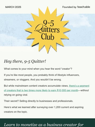 Email Inspiration from Teachable Newsletter Thumbnail Preview