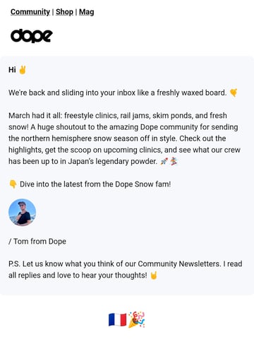 Email Inspiration from Tom @ Dope Thumbnail Preview