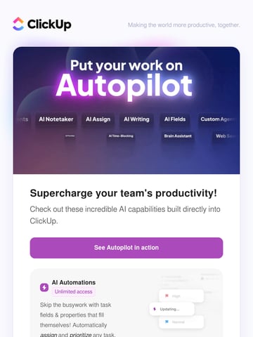 Email Inspiration from ClickUp Team Thumbnail Preview