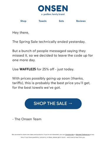 Email Inspiration from Onsen® Thumbnail Preview
