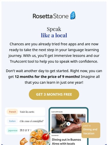 Email Inspiration from Rosetta Stone Thumbnail Preview