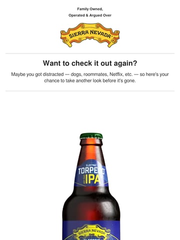 Email Inspiration from Sierra Nevada Brewing Co. Thumbnail Preview