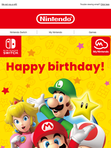 Nintendo Birthday Email Thumbnail Preview