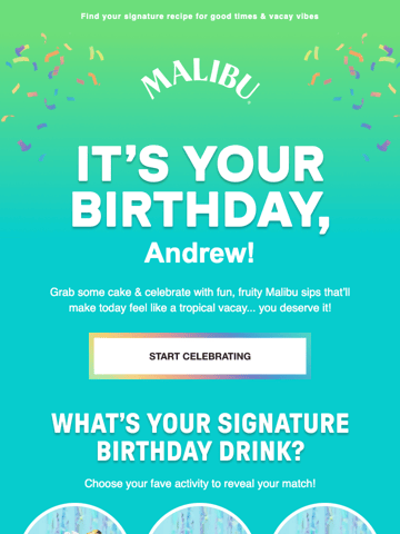 Malibu Birthday Email Design Thumbnail Preview