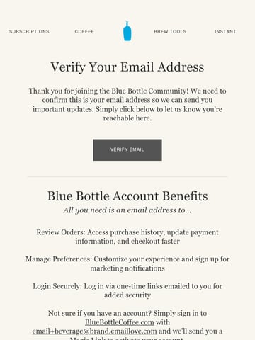 Email Inspiration from Blue Bottle Coffee Thumbnail Preview