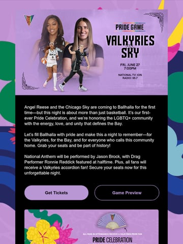 Email Inspiration from Golden State Valkyries Thumbnail Preview