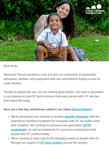 Email Inspiration from Cystic Fibrosis Foundation Thumbnail Preview