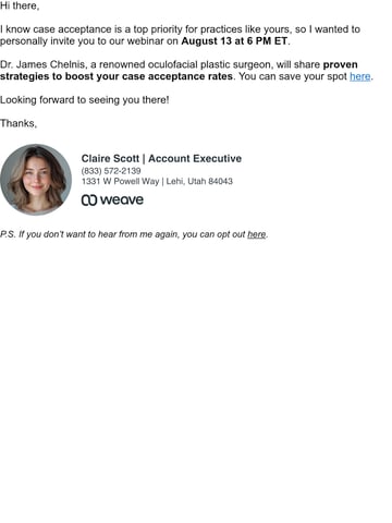 Email Inspiration from Claire Scott Thumbnail Preview