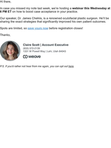 Email Inspiration from Claire Scott Thumbnail Preview
