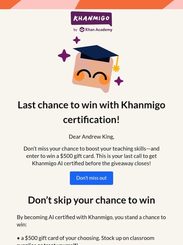 Email Inspiration from The Khan Academy team Thumbnail Preview