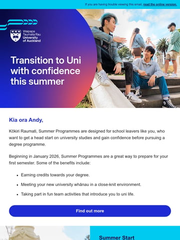 Email Inspiration from The University of Auckland Thumbnail Preview