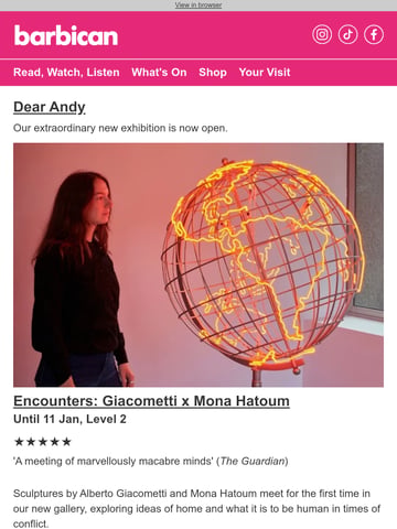 Email Inspiration from Barbican Art Gallery Thumbnail Preview