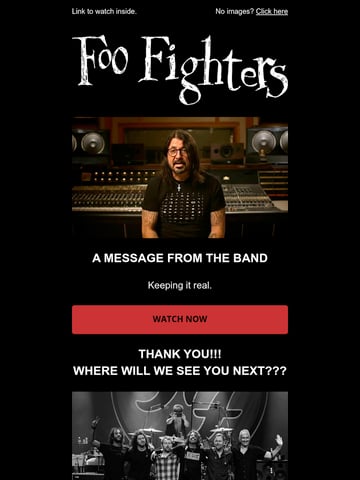 Email Inspiration from Foo Fighters Thumbnail Preview
