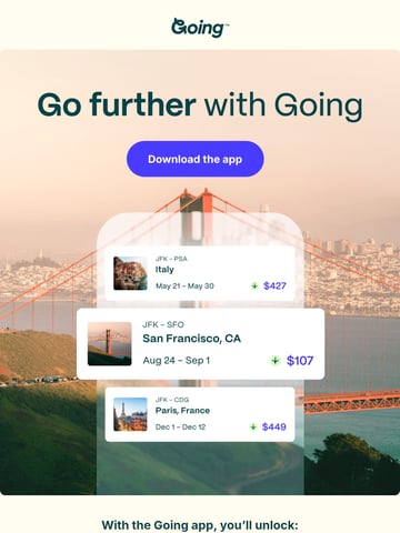 Email Inspiration from Going Thumbnail Preview