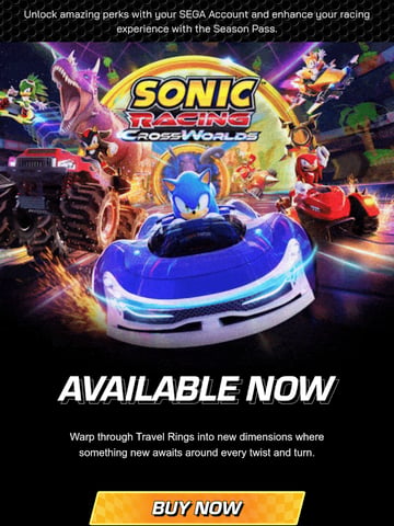 Email Inspiration from Sonic Racing: CrossWorlds Thumbnail Preview