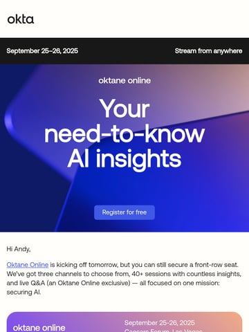 Email Inspiration from The Oktane Team Thumbnail Preview