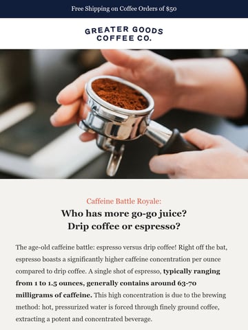 Email Inspiration from Greater Goods Roasting Thumbnail Preview