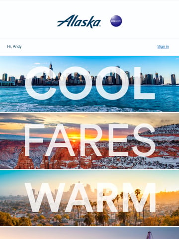 Email Inspiration from Alaska Airlines Thumbnail Preview
