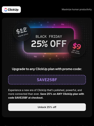Email Inspiration from ClickUp Team Thumbnail Preview