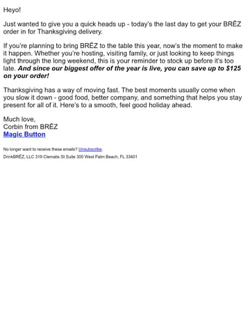 Email Inspiration from Corbin from BRĒZ Thumbnail Preview