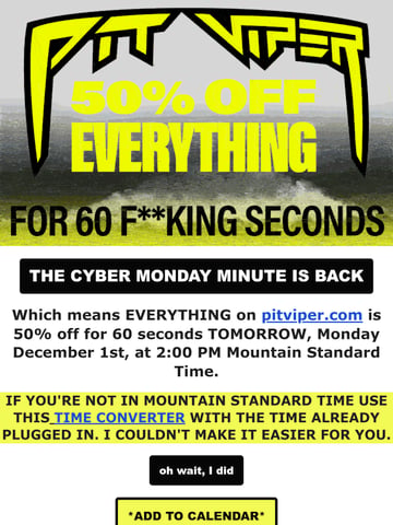 Email Inspiration from Pit Viper Thumbnail Preview