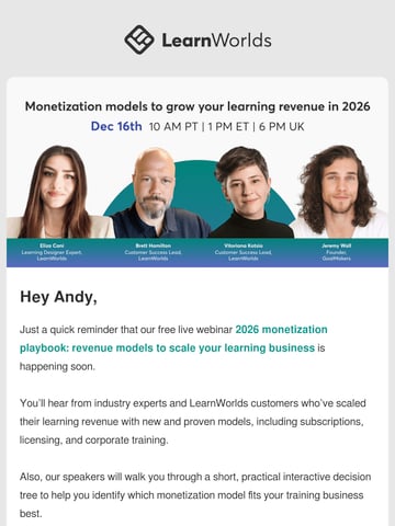 Email Inspiration from LearnWorlds Thumbnail Preview