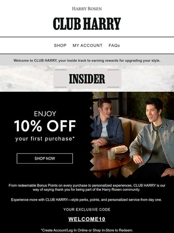 Email Inspiration from Harry Rosen Thumbnail Preview
