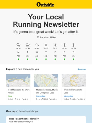 Email Inspiration from Outside Local Run Thumbnail Preview