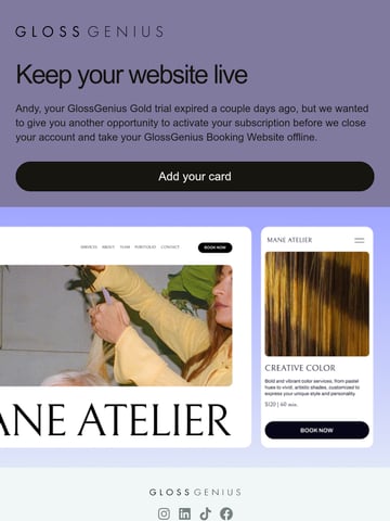 Email Inspiration from GlossGenius Thumbnail Preview