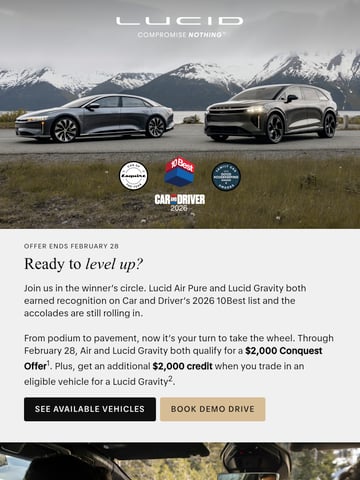 Email Inspiration from Lucid Motors Thumbnail Preview