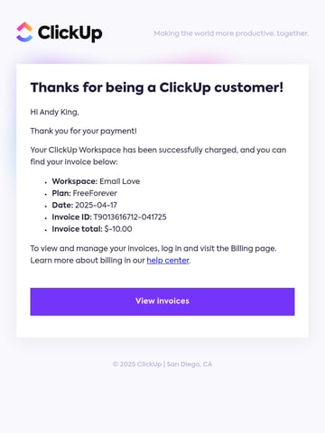 Email Inspiration from ClickUp Team Thumbnail Preview