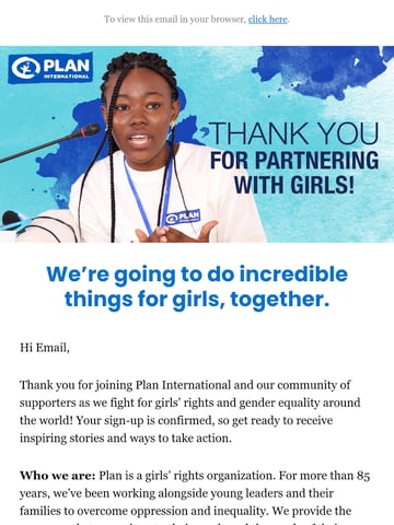 Email Inspiration from Plan International Thumbnail Preview