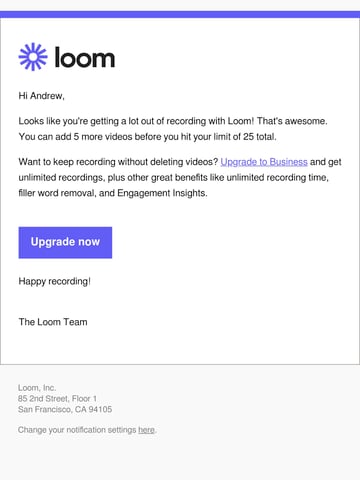 Loom SaaS Email Design Thumbnail Preview