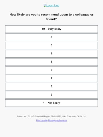 Loom Survey Email Design Thumbnail Preview