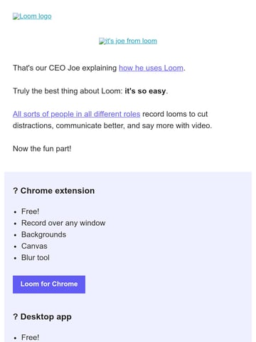 Loom Welcome Email Thumbnail Preview