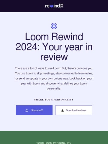 Loom Year in Review Email Design Thumbnail Preview